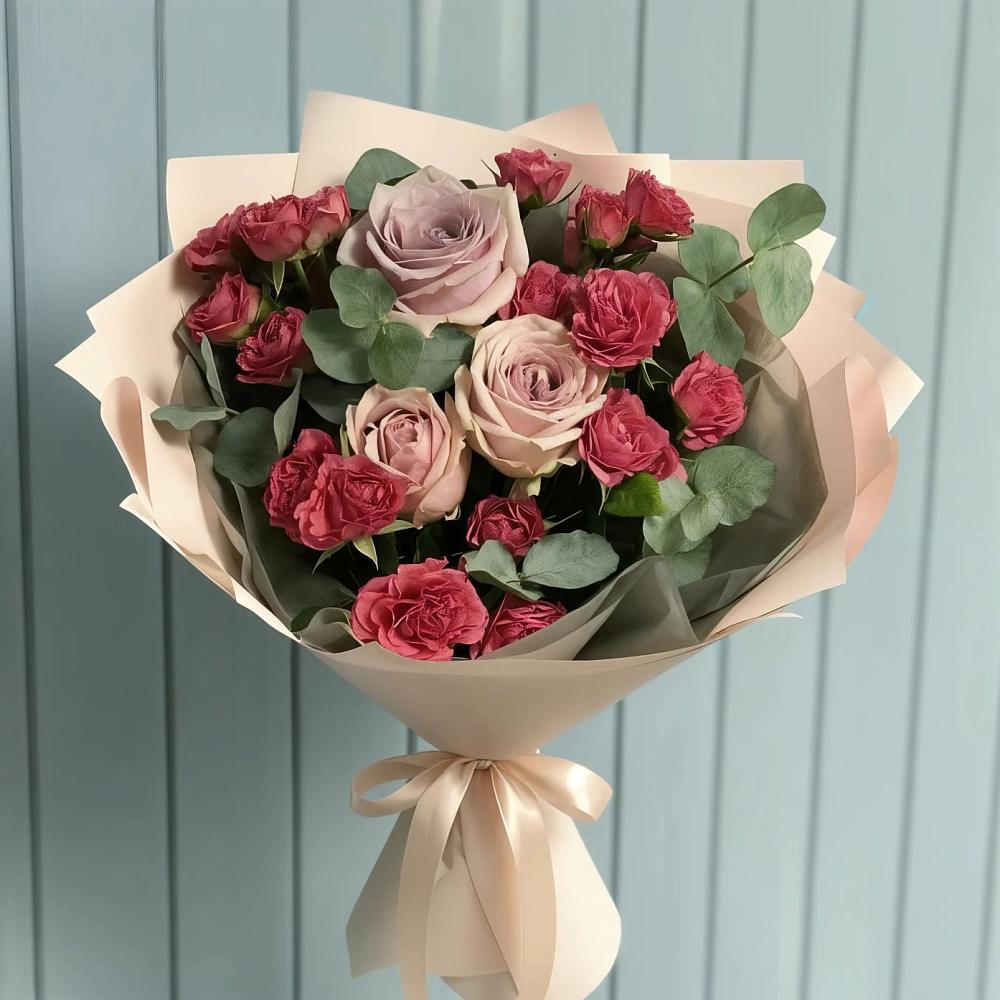Букет цветов из: Гвоздики и Розы в Буе