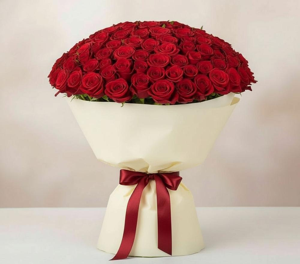 Букет 101 Красная роза Милано в Буе