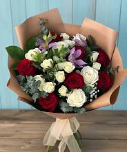 Букет цветов из:  Розы и Альстромерии #REPLACE_PRED# Буе