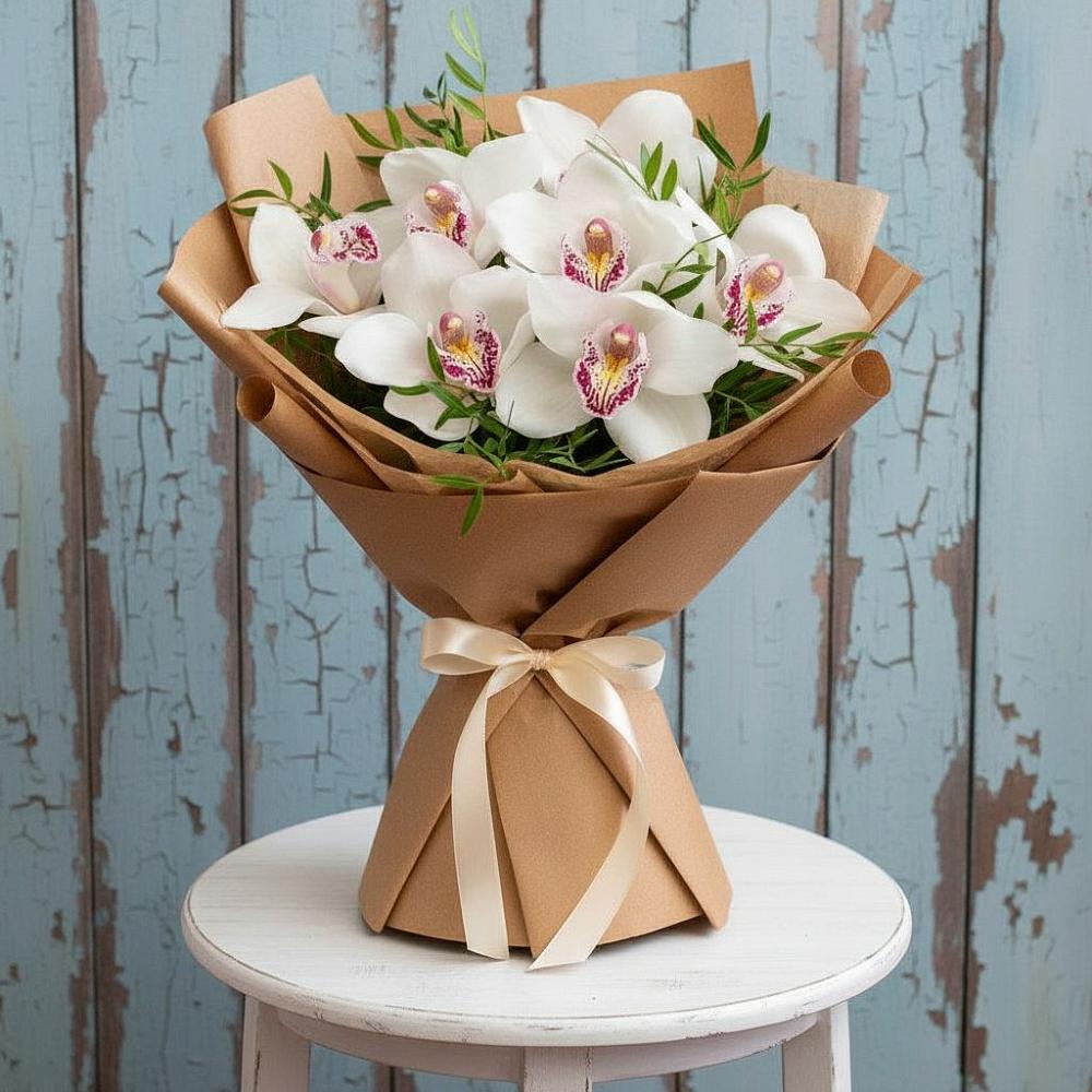 Букет цветов из: Орхидеи и Розы в Буе