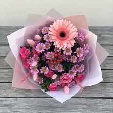 Букет цветов из:  Розы, Герберы и Хризантемы #REPLACE_PRED# Буе