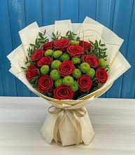 Букет цветов из:  Розы и Хризантемы в Буе