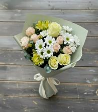 Букет цветов из:  Альстромерии, Розы и Хризантемы в Буе